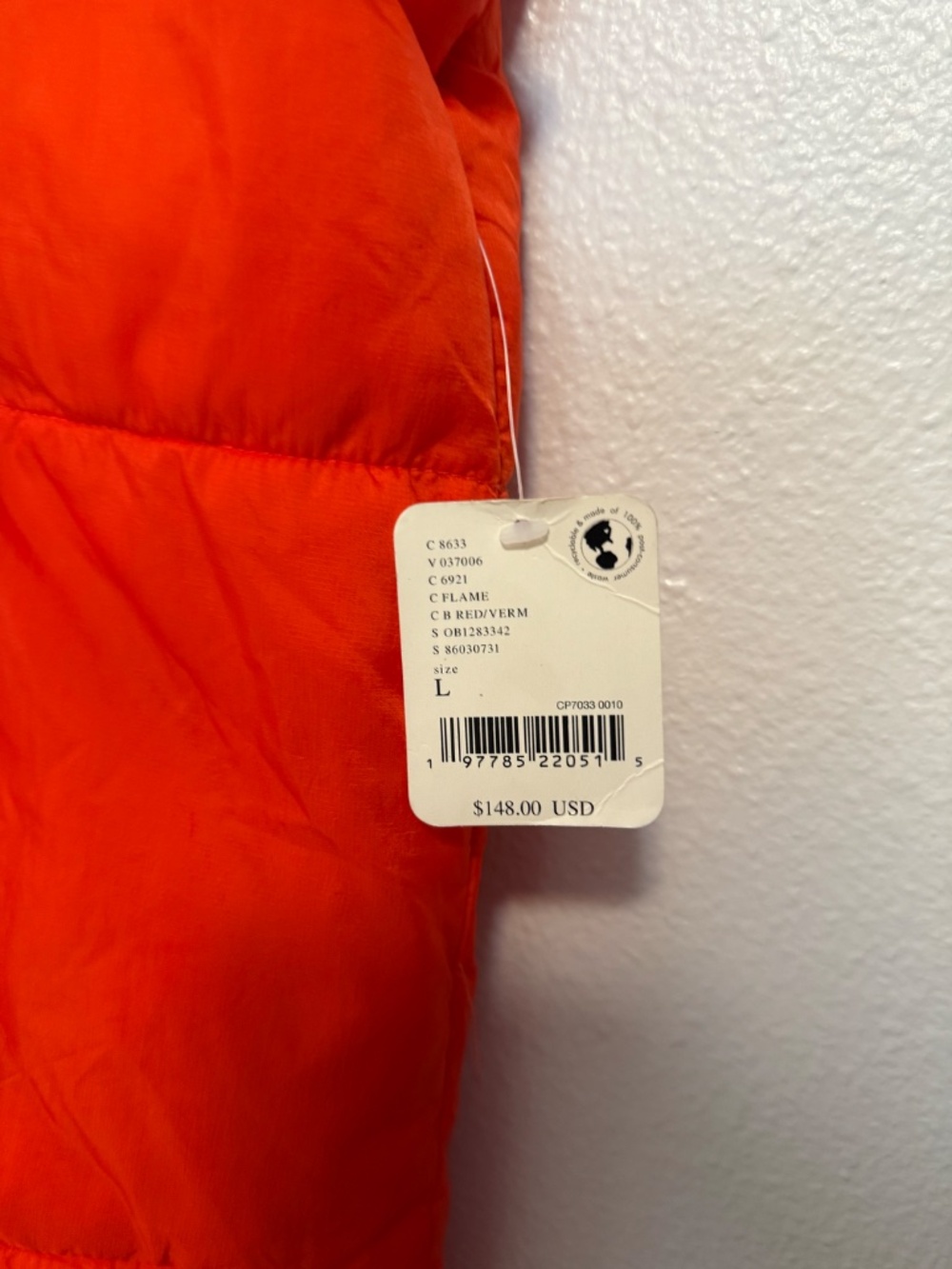 FP Movement - In A Bubble Puffer Flame Orange Red Oversized Zip Vest - Large - Picture 11 of 15